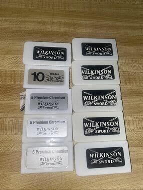 New Lot Of 10 Boxes Wilkinson Sword Bonded Vintage Razor Blades Made In England